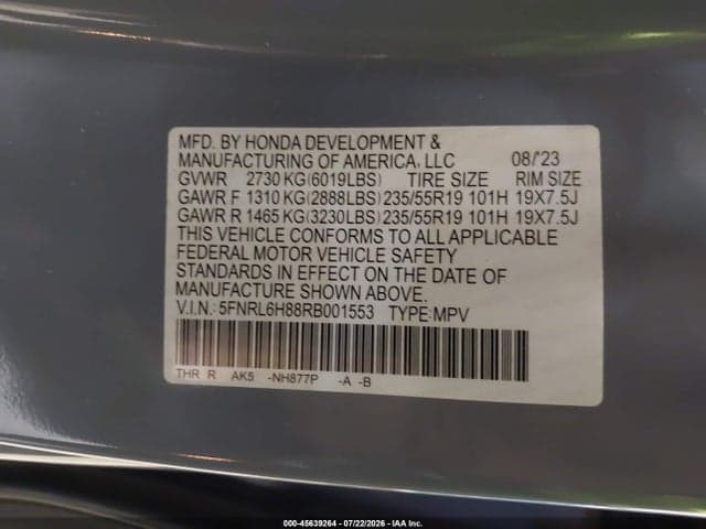 2024 HONDA ODYSSEY TOURING 9