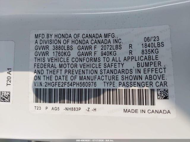 2023 HONDA CIVIC SPORT 9