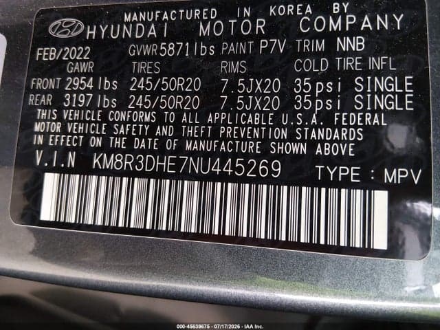 2022 HYUNDAI PALISADE SEL 9