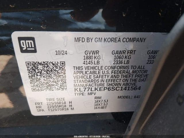 2025 CHEVROLET TRAX FWD ACTIV 9