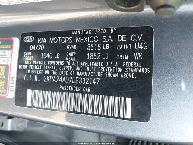 2020 KIA RIO S 9