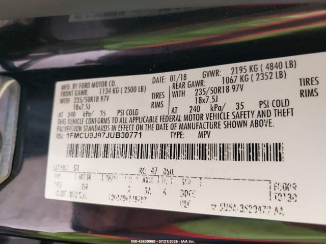 2018 FORD ESCAPE TITANIUM 9