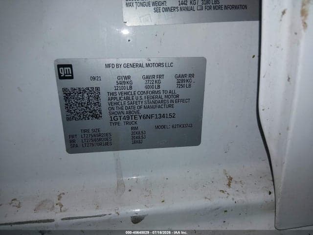 2022 GMC SIERRA 3500HD 4WD STANDARD BED SLE 9