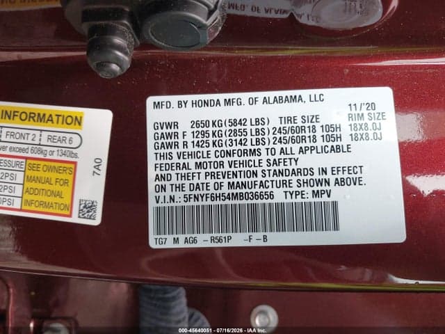 2021 HONDA PILOT AWD EX-L 9