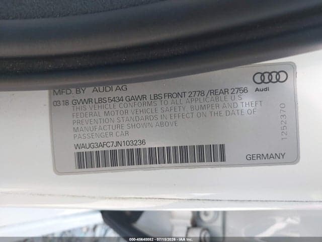 2018 AUDI A6 3.0T PREMIUM PLUS 9