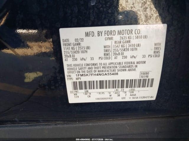 2022 FORD EXPLORER LIMITED 9