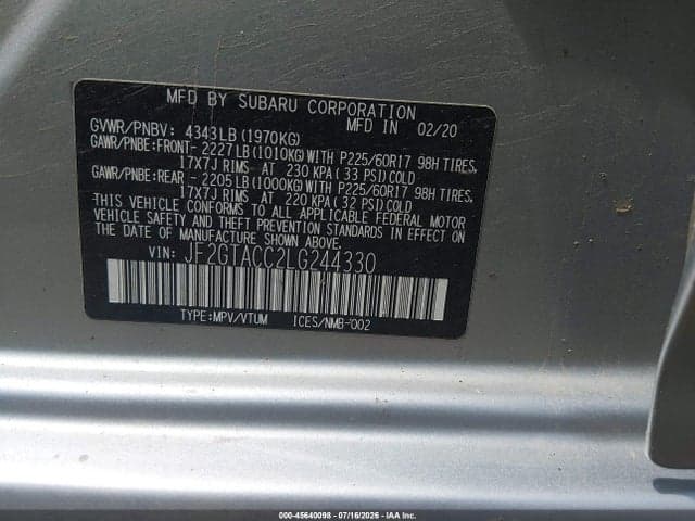 2020 SUBARU CROSSTREK PREMIUM 9