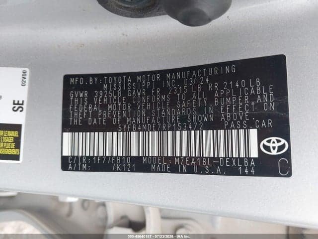 2024 TOYOTA COROLLA LE 9