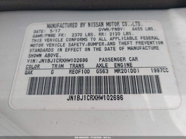 2017 NISSAN ROGUE SPORT S 9