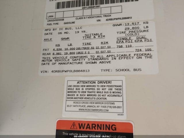 2020 IC CORPORATION 3000 CE 9