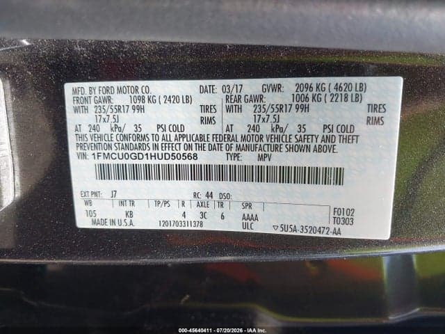 2017 FORD ESCAPE SE 9