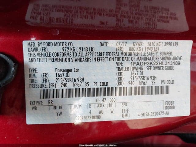 2017 FORD FOCUS SE 9