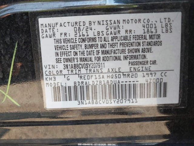 2025 NISSAN SENTRA SV 9
