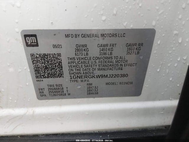 2021 CHEVROLET TRAVERSE FWD LT CLOTH 9