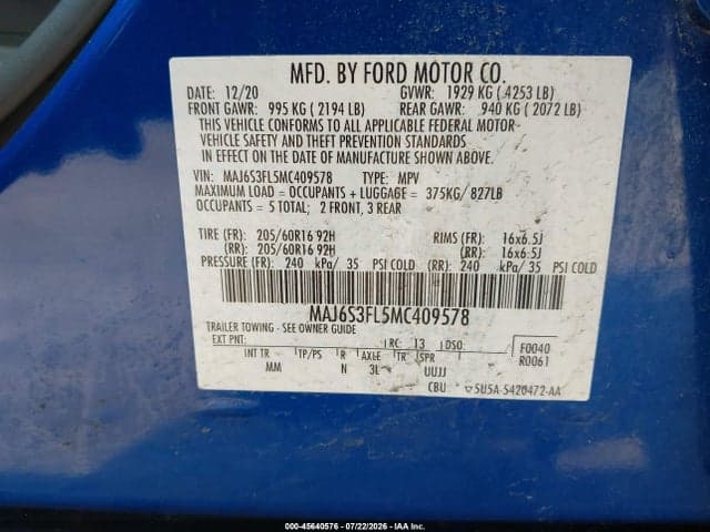 2021 FORD ECOSPORT S 9