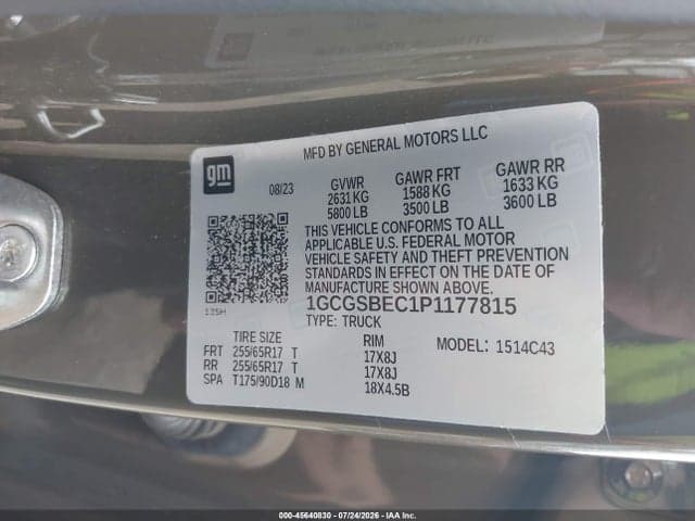 2023 CHEVROLET COLORADO 2WD SHORT BOX WT 9
