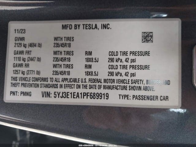 2023 TESLA MODEL 3 REAR-WHEEL DRIVE 9