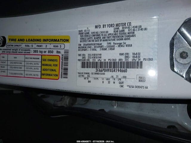 2016 FORD FUSION SE 9