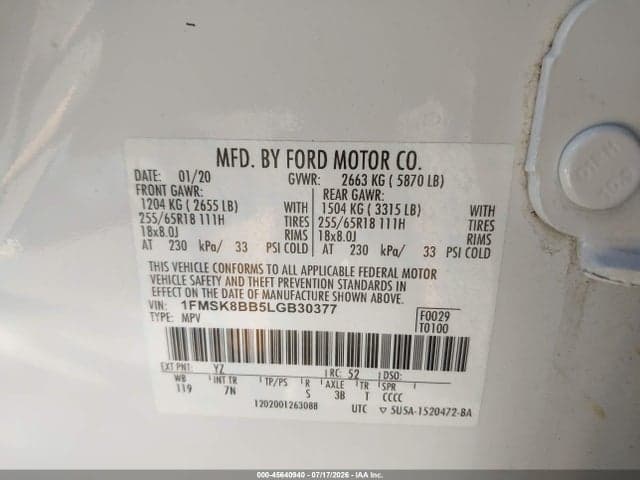 2020 FORD EXPLORER 9