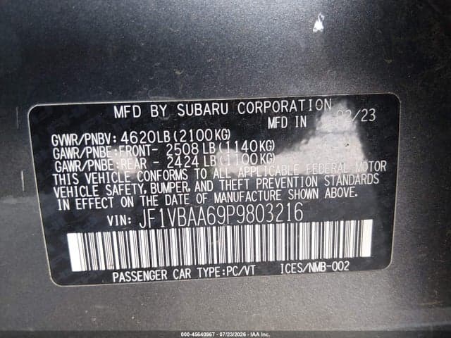 2023 SUBARU WRX 9