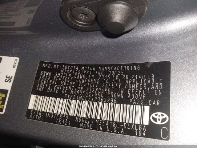 2026 TOYOTA COROLLA LE 9