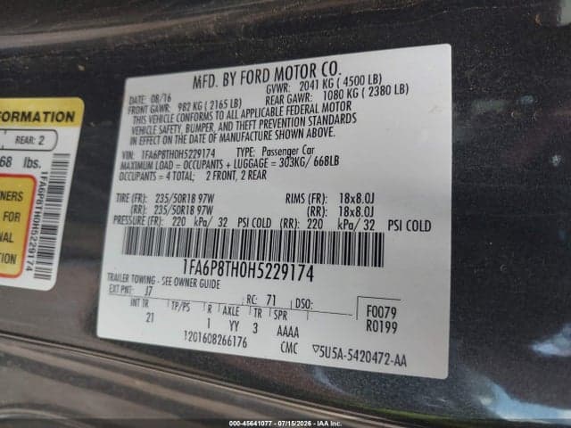 2017 FORD MUSTANG ECOBOOST 9