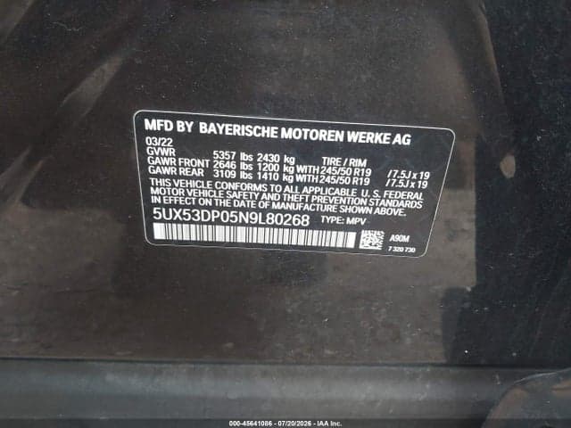 2022 BMW X3 XDRIVE30I 9