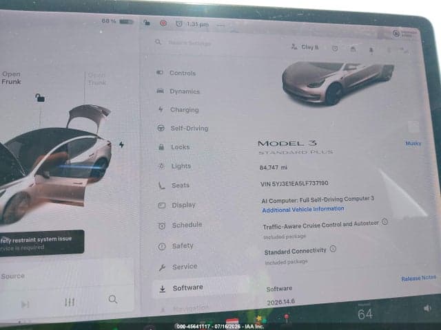 2020 TESLA MODEL 3 STANDARD RANGE PLUS REAR-WHEEL DRIVE/STANDARD RANGE REAR-WHEEL DRIVE 7