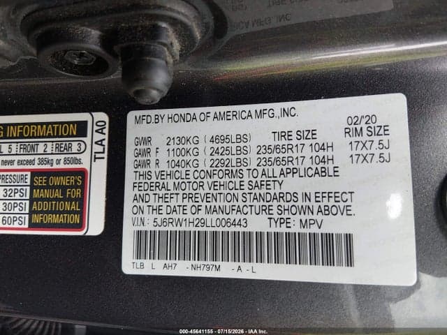 2020 HONDA CR-V 2WD LX 9