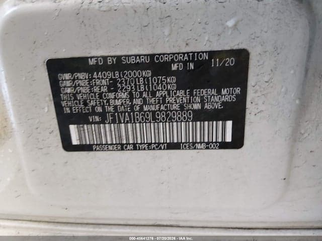 2020 SUBARU WRX PREMIUM 9