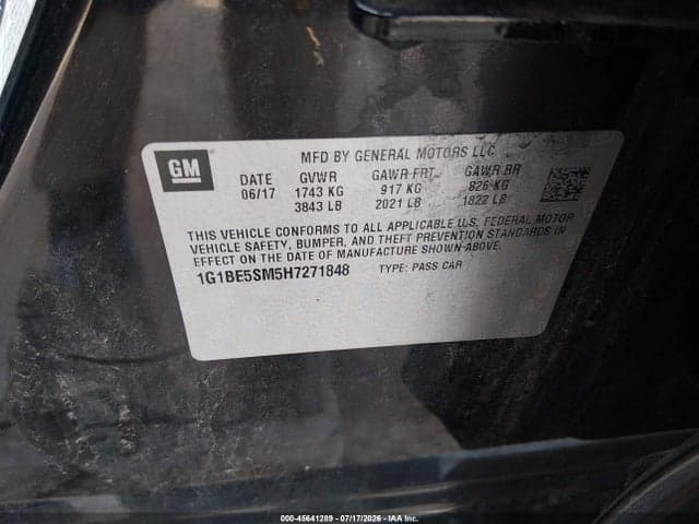 2017 CHEVROLET CRUZE LT AUTO 9