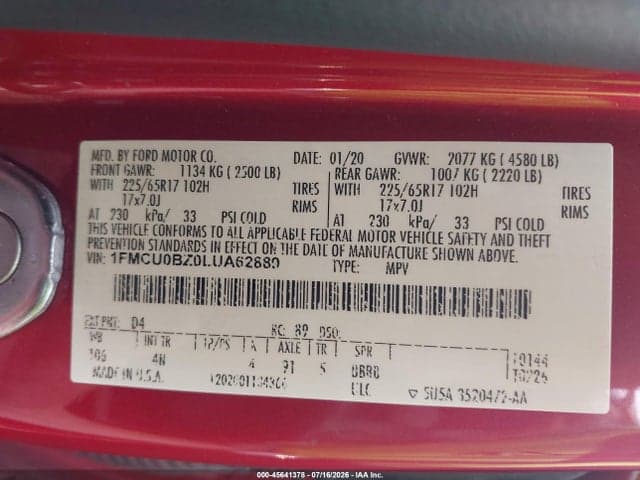 2020 FORD ESCAPE SE SPORT HYBRID 9
