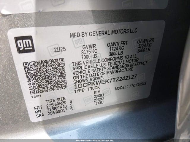 2026 CHEVROLET SILVERADO 1500 4WD SHORT BED RST 9