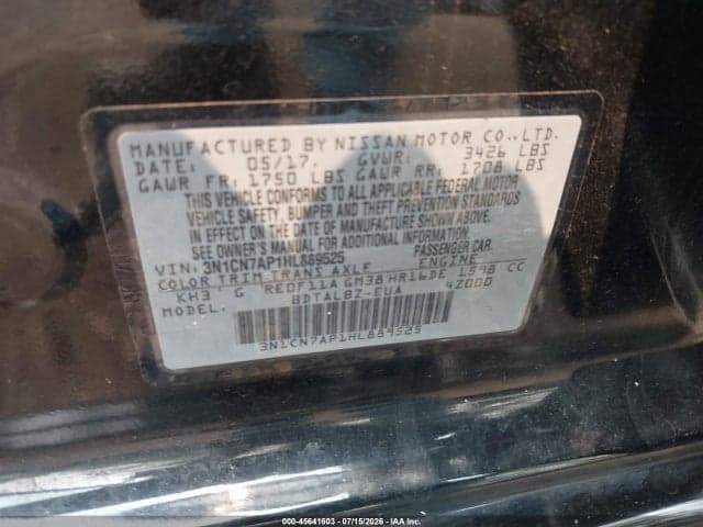 2017 NISSAN VERSA 1.6 SV 9