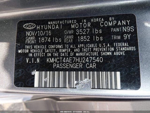 2017 HYUNDAI ACCENT SE 9