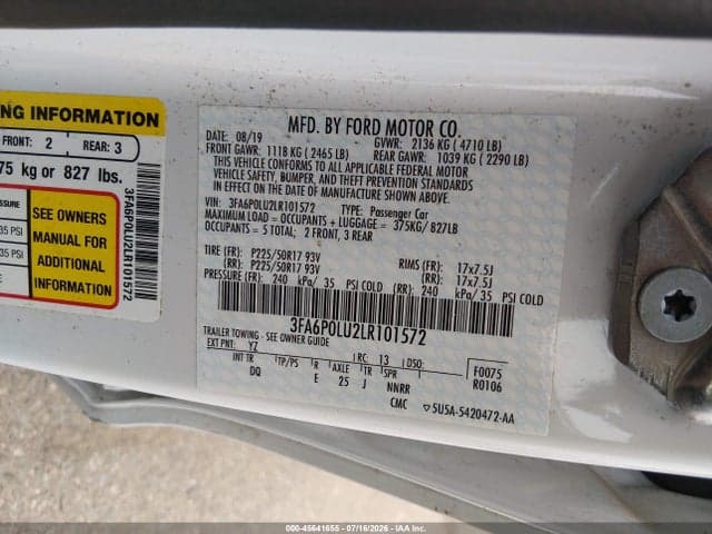 2020 FORD FUSION HYBRID SE 9