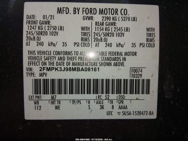 2021 FORD EDGE ST-LINE 9