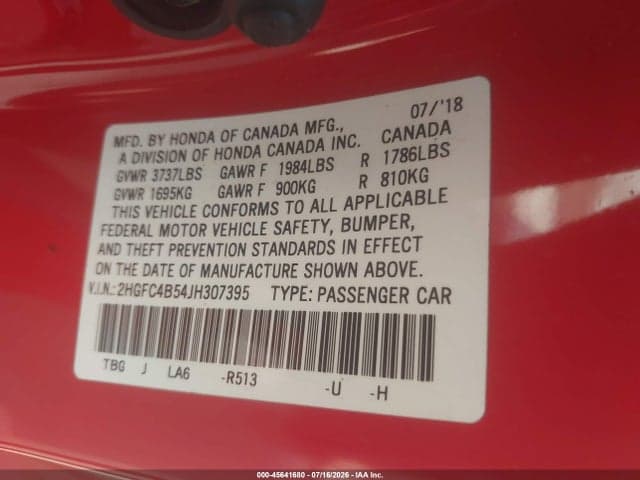 2018 HONDA CIVIC LX 9