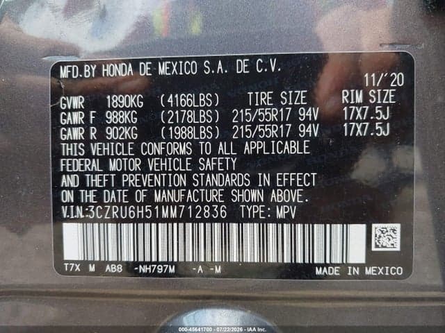 2021 HONDA HR-V AWD EX 9