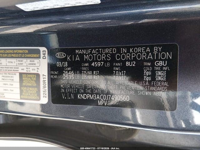 2018 KIA SPORTAGE LX 9