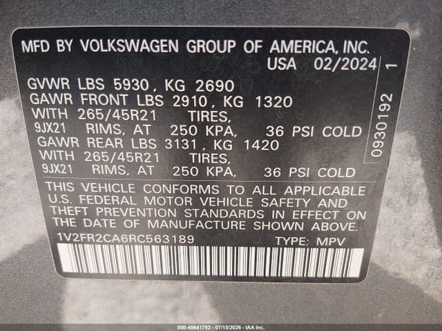 2024 VOLKSWAGEN ATLAS 2.0T SEL PREMIUM R-LINE 9