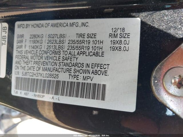 2019 ACURA RDX STANDARD 9