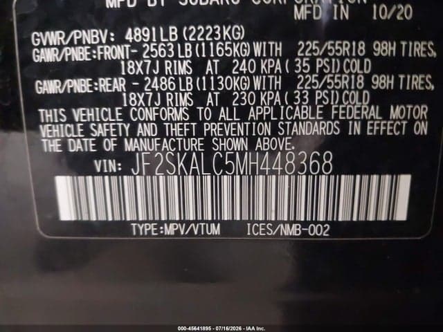 2021 SUBARU FORESTER SPORT 9