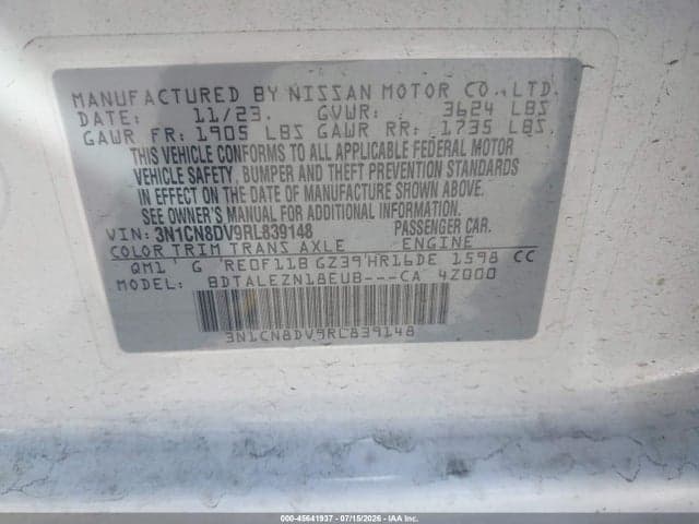 2024 NISSAN VERSA 1.6 S 9