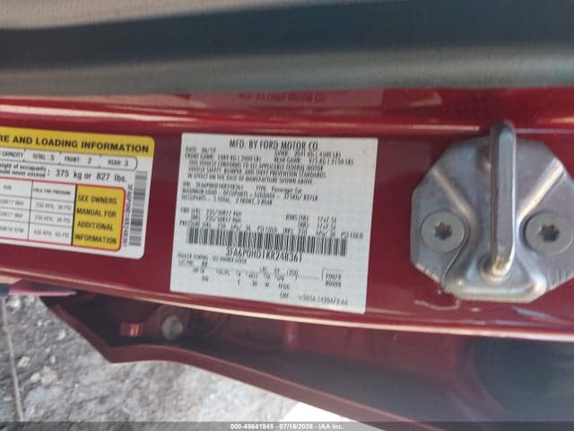 2019 FORD FUSION SE 9