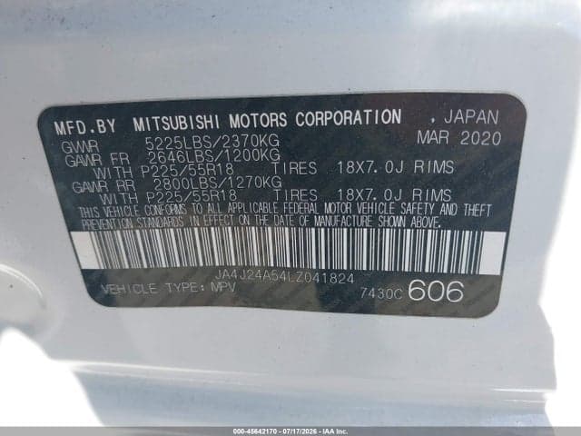 2020 MITSUBISHI OUTLANDER PHEV GT S-AWC/SEL S-AWC 9