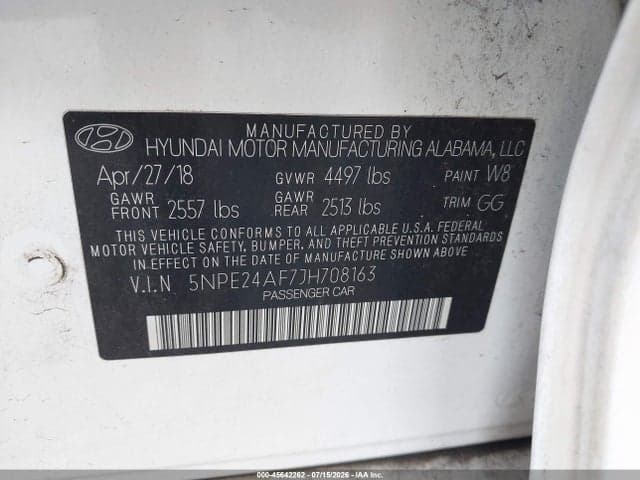 2018 HYUNDAI SONATA SE 9