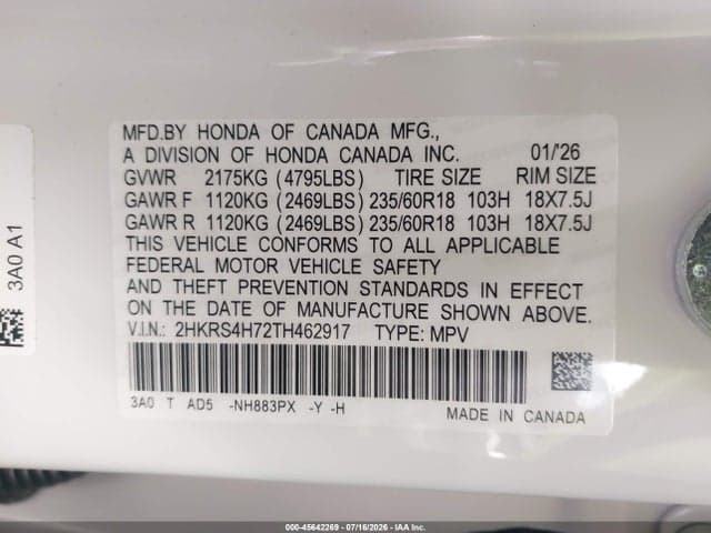 2026 HONDA CR-V EX-L AWD 9