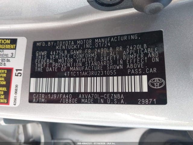 2024 TOYOTA CAMRY LE 9