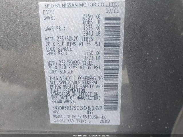 2025 NISSAN PATHFINDER PLATINUM 4WD 9